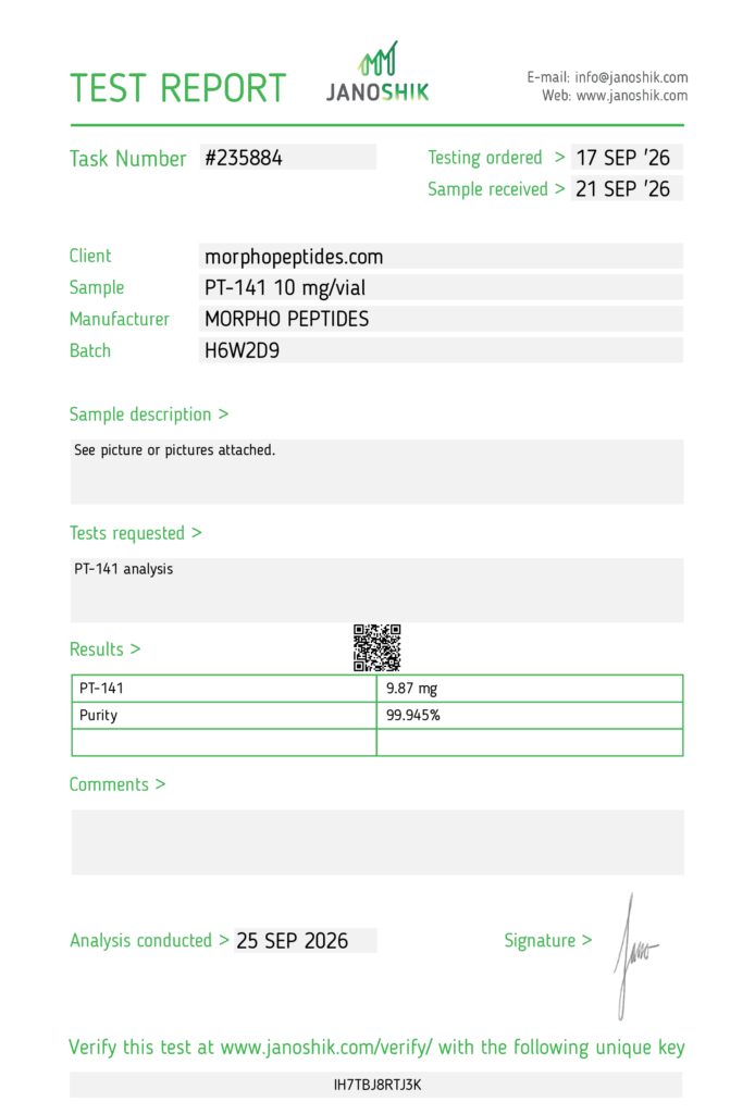 Certificat d'analyse